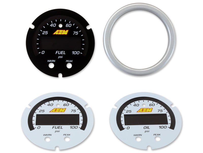 AEM X-Series Pressure Gauge 100 PSI/7BAR Oil/Fuel Accesory Kit