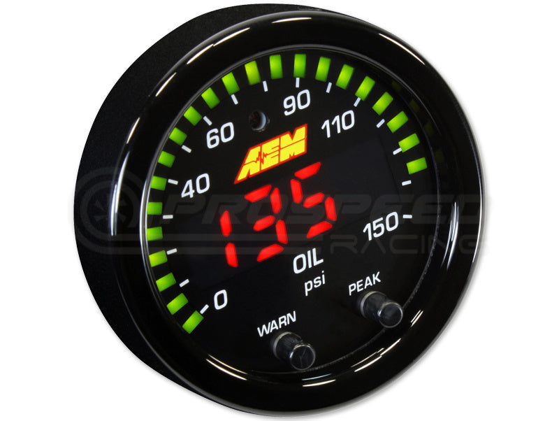 AEM X-Series Digital 150 PSI/10 BAR Oil Pressure Gauge