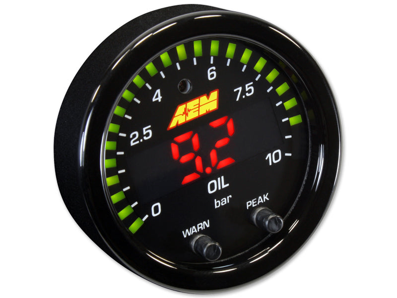 AEM X-Series Digital 150 PSI/10 BAR Oil Pressure Gauge