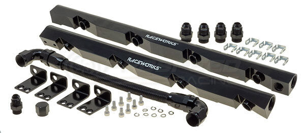 Raceworks Billet Fuel Rails Black