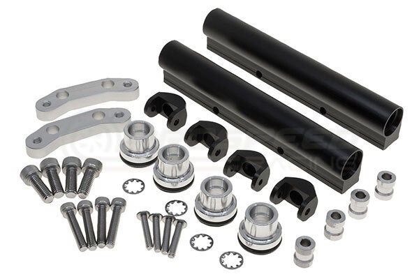 Raceworks Billet Side Feed Conversion Fuel Rails Black image 1