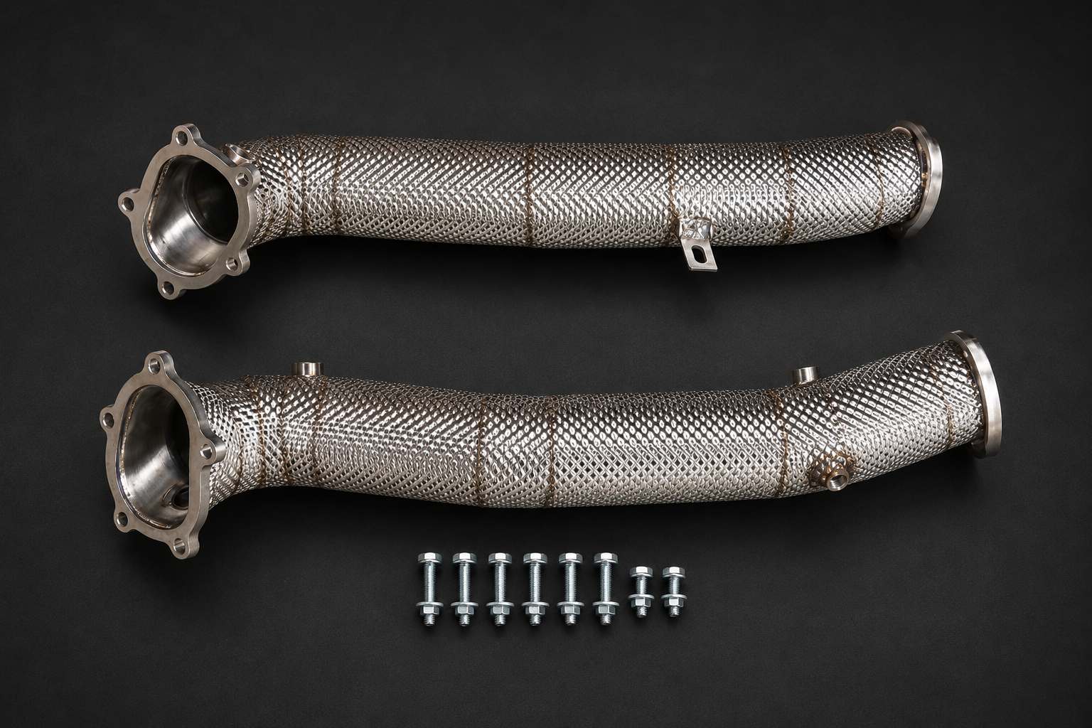 VCTR Performance Audi S6/RS6 4G C7 / RS7 Catless Heat Shield Downpipes — 3 Inch