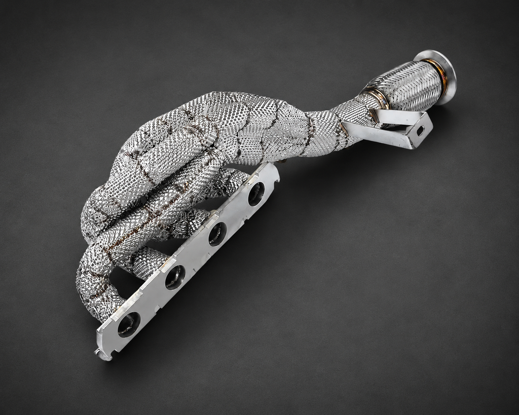 VCTR Performance Audi R8 V8 4.2 Catless Exhaust Manifold — Heat Wrapped
