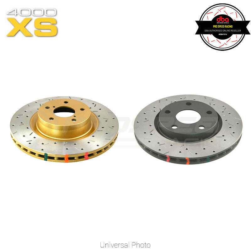 DBA 4000XS Series Drilled/Slotted Black Rotors PAIR - Ford Mustang 15-ON (Rear) DBA42165BLKXS