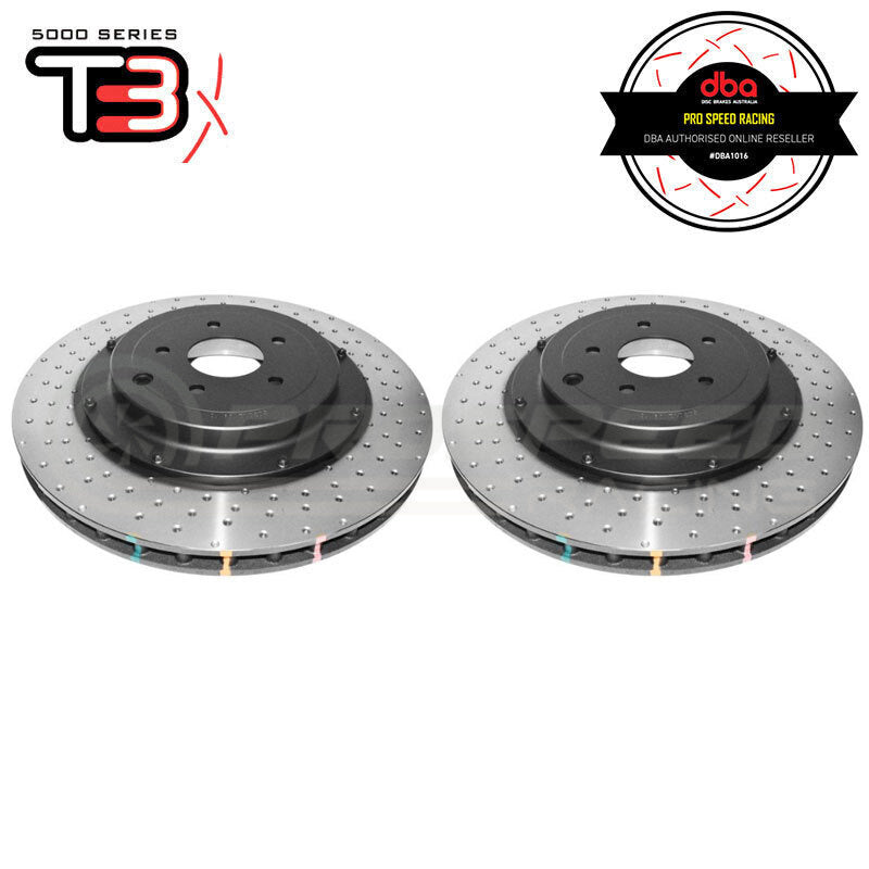 DBA T3 5000 2-Piece Drilled/Dimpled Rotors PAIR image 1