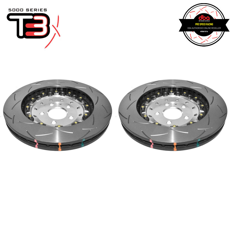 DBA T3 5000 Silver 2-Piece Slotted Rotors PAIR - Audi RS4 B8 / RS5 8T / R8, Front Pair - DBA52834SLVS