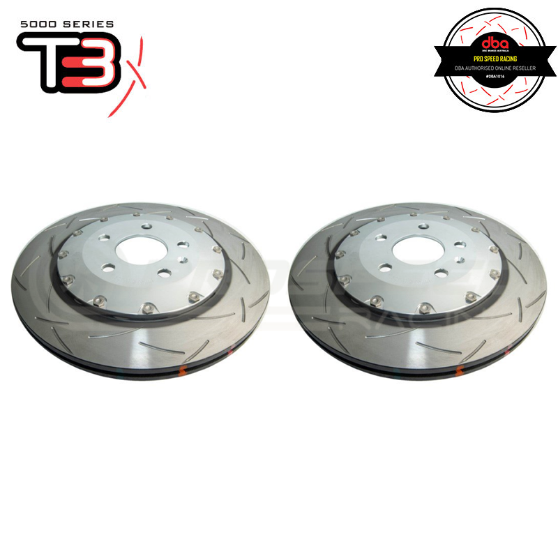 DBA T3 5000 Silver 2-Piece Slotted Rotors PAIR - Audi RS4 B8 / RS5 8T, Rear Pair, 36 mm Height - DBA52841SLVS