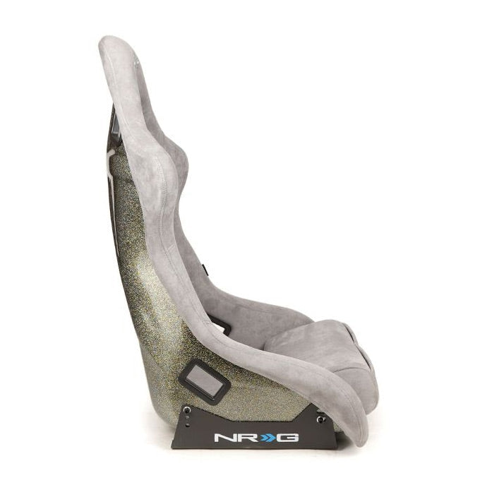 NRG "PRISMA ULTRA Edition" FRP Race Bucket Seat Large - Gold Pearl Shell/Grey Alcantara Suede image 3