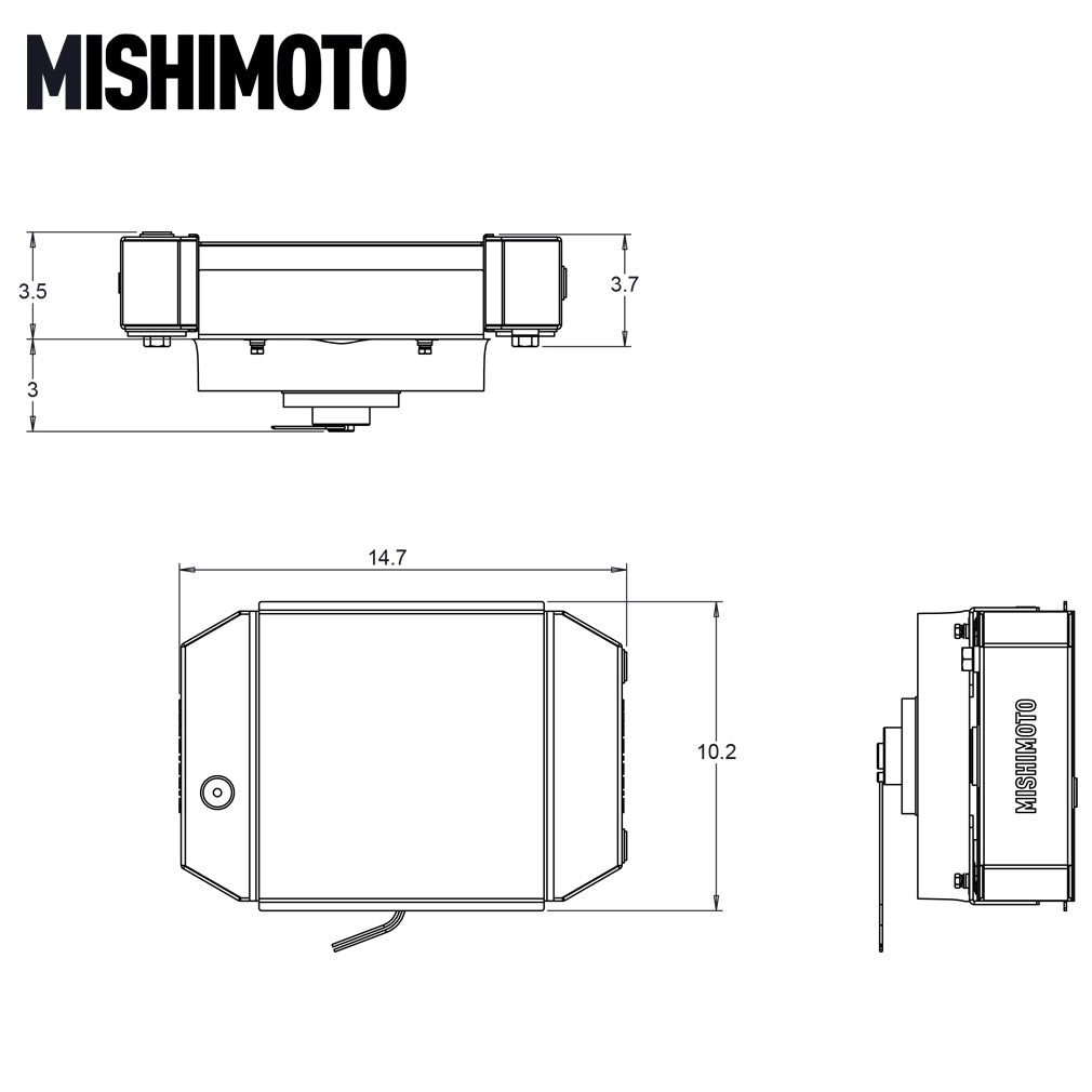 Mishimoto Universal Drag Race Performance Aluminium Radiator - Black