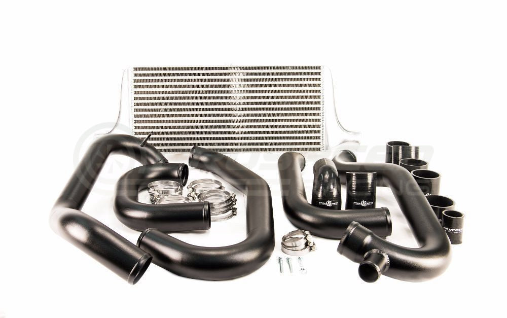 Process West Front Mount Intercooler Kit w/Silver Core, Black Piping image 1