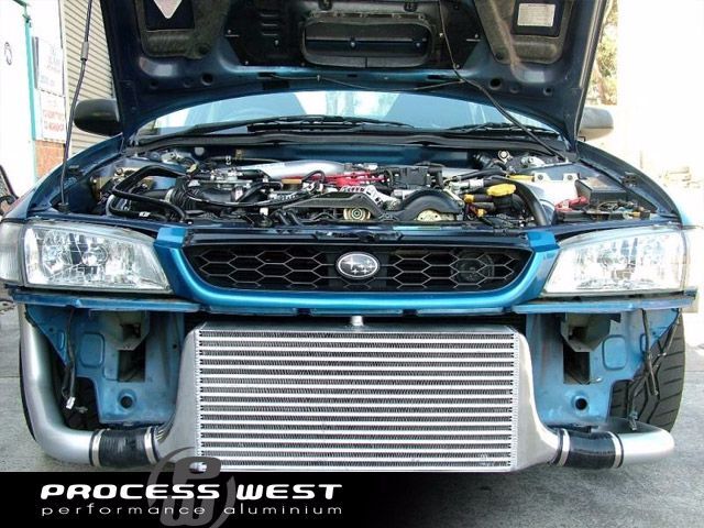 Process West Front Mount Intercooler Kit w/Silver Core, Black Piping image 3