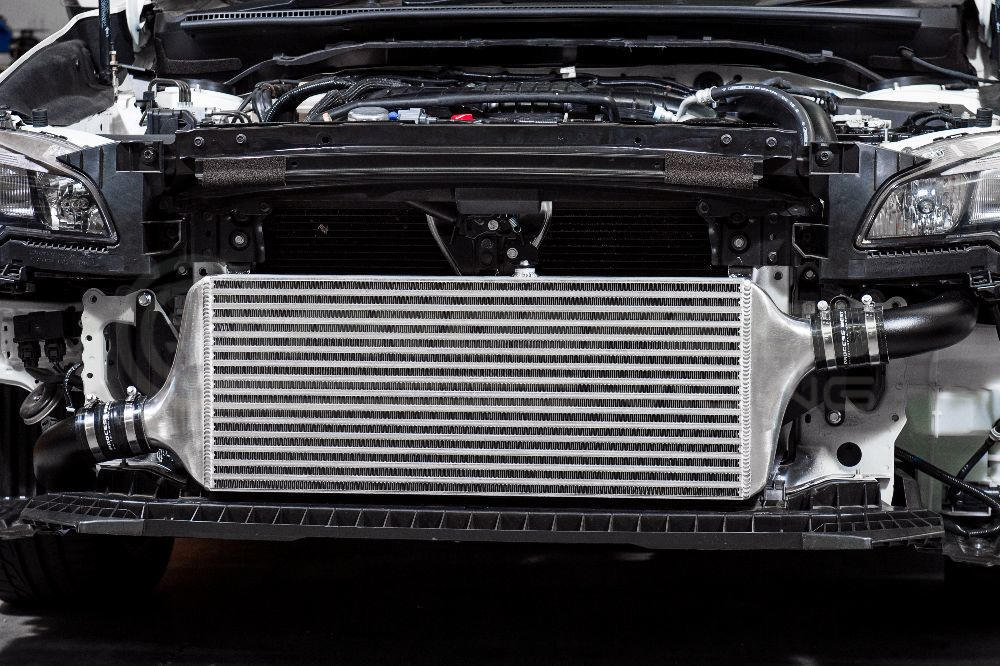 Process West Front Mount Intercooler Kit w/Silver Core, Black Piping