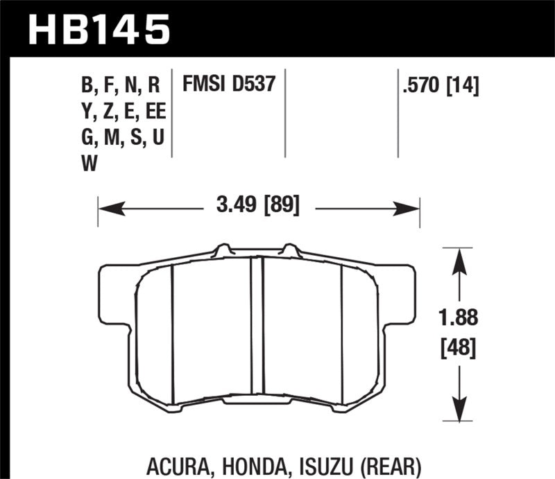 Project Mu RC09 Club Racer Rear Brake Pads image 2