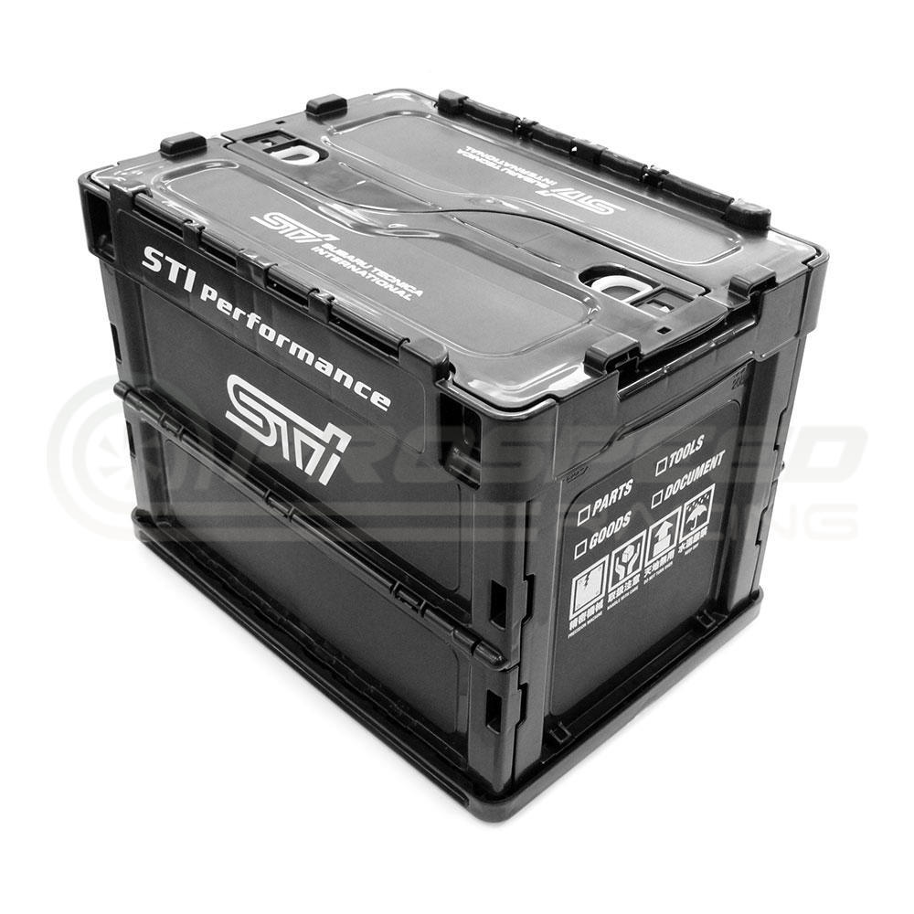 STI Genuine Folding Workshop Storage Crate Container Black - 20 Litres