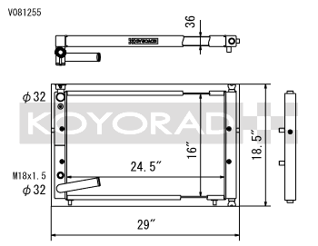 Koyorad V Series Aluminium Racing Radiator image 2
