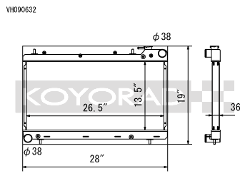 Koyorad Hyper V Series Aluminium Racing Radiator image 2