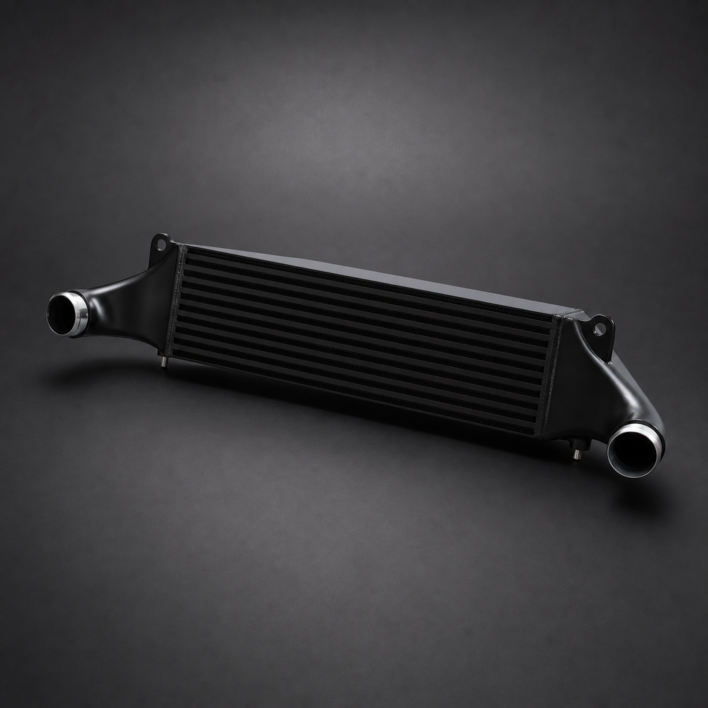 VCTR Performance Audi RS3 8V/TTRS 8S EVO1 Intercooler — Black – front three-quarter view
