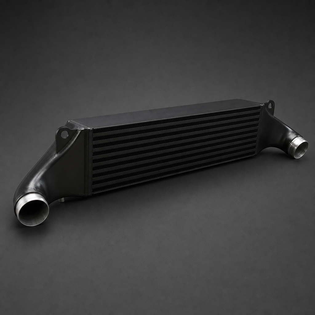 VCTR Performance Audi RS3 8V/TTRS 8S EVO1 Intercooler — Black – side three-quarter view