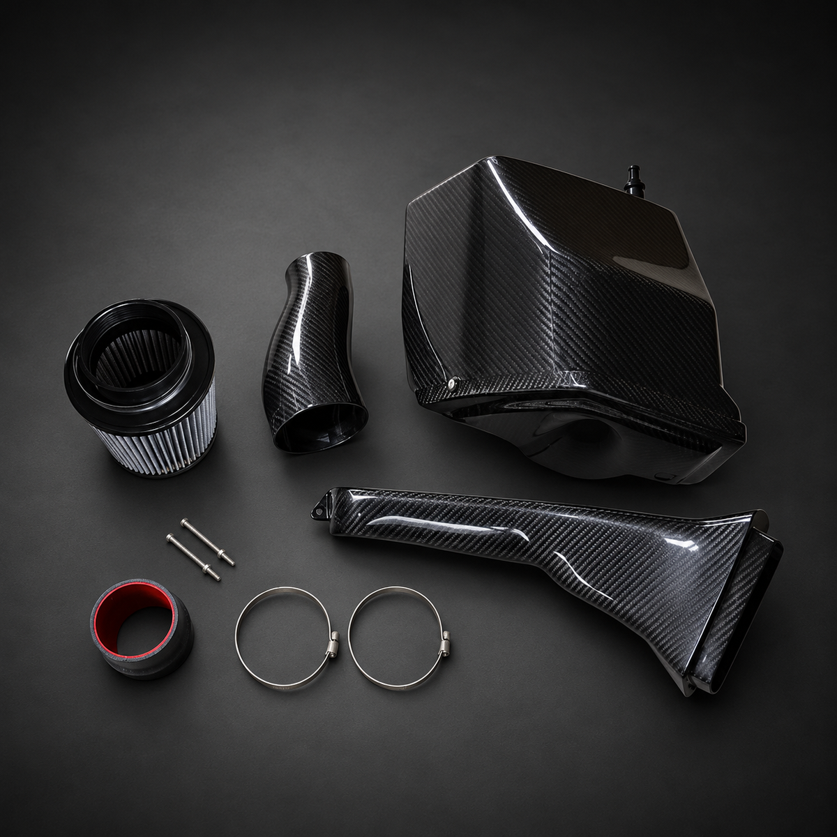 VCTR Performance Audi S4/S5 B9 3.0T Carbon Fibre Intake System — studio view 1