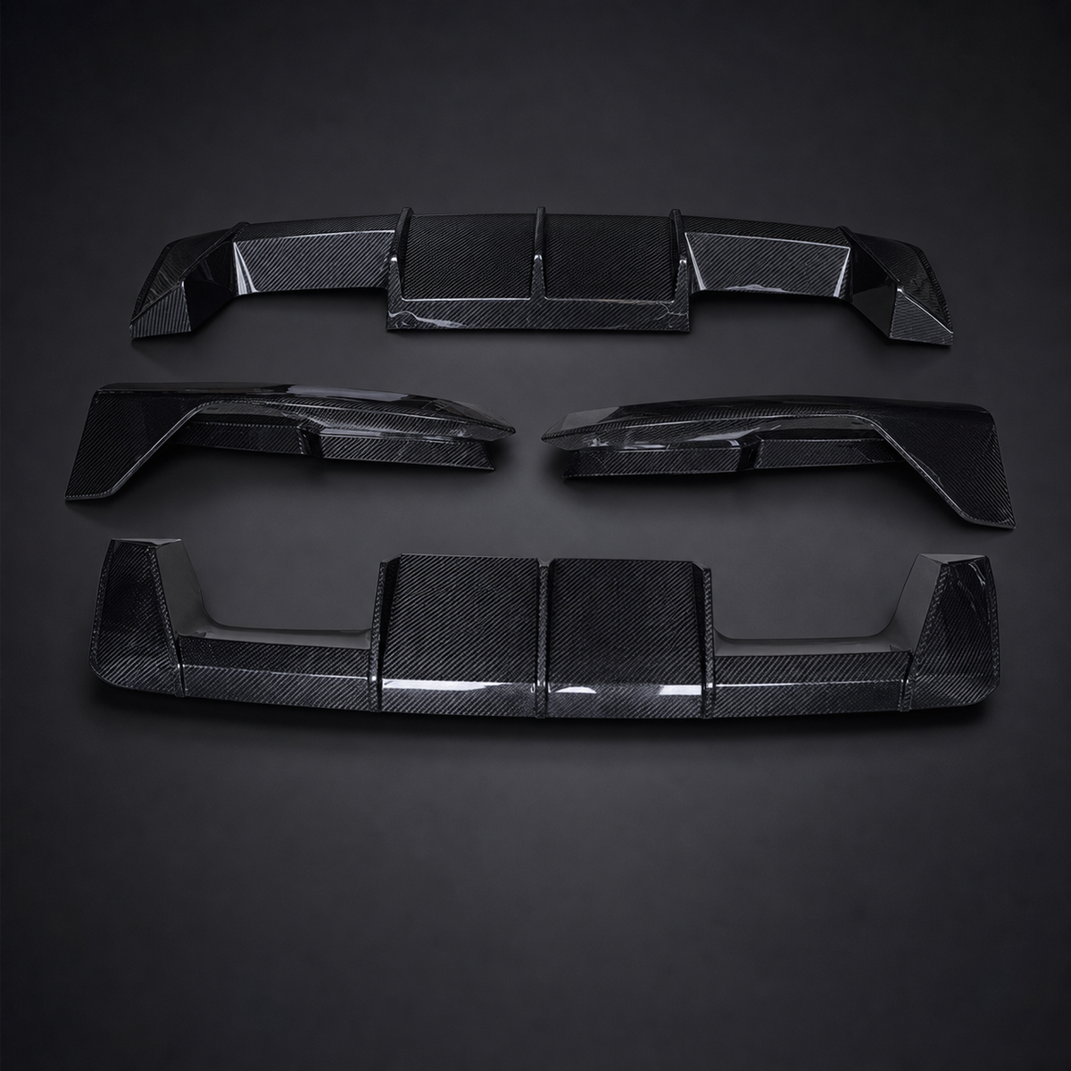 VCTR Performance BMW M3/M4 G80/G82 Carbon Fibre Rear Diffuser – front three-quarter view