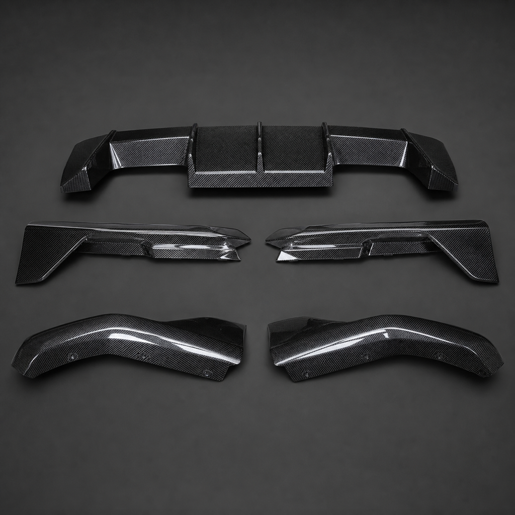 VCTR Performance BMW M3/M4 G80/G82 Carbon Fibre Rear Diffuser – elevated top view
