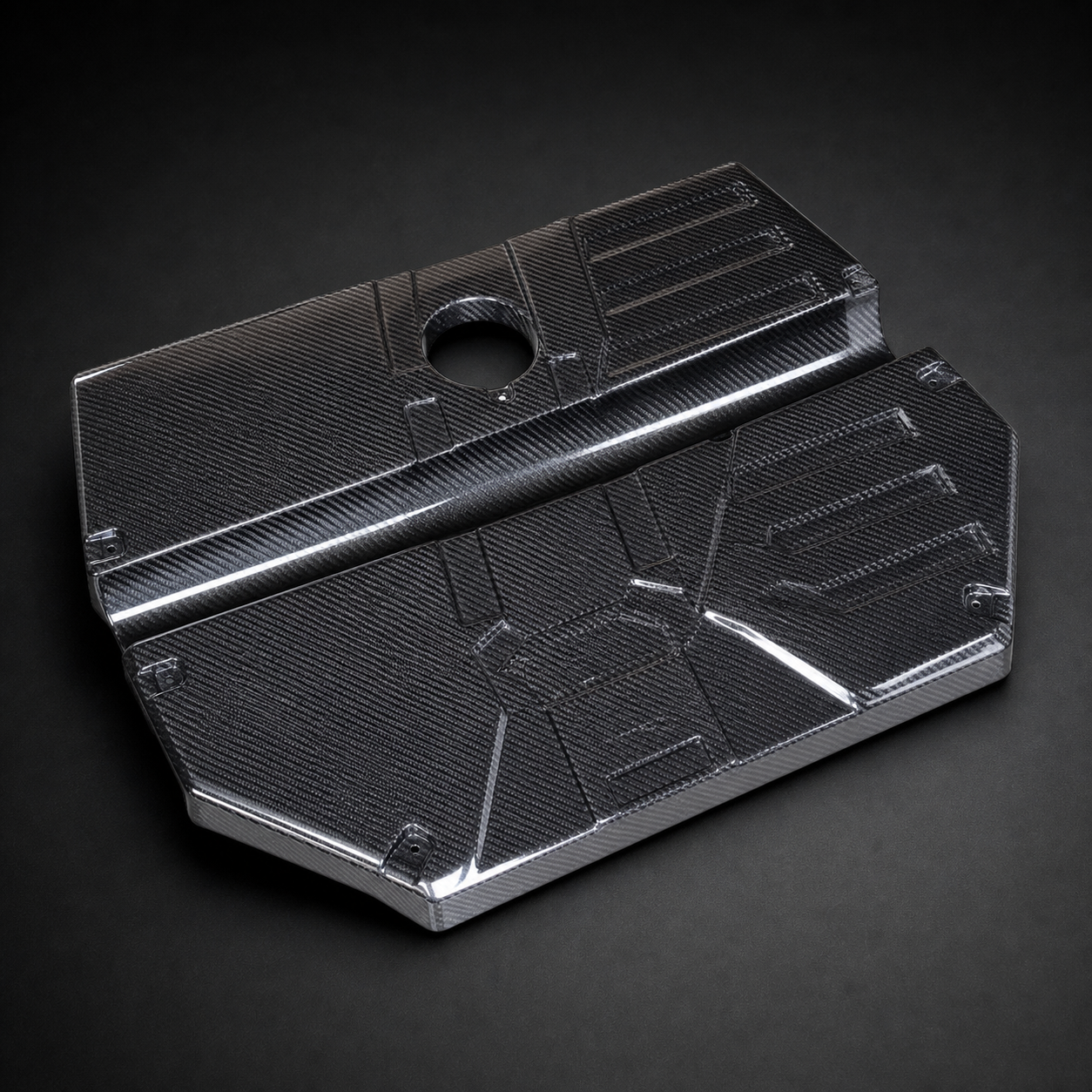 VCTR Performance BMW X3 M/X4 M F97/F98 LCI Dry Carbon Fibre Engine Cover – front three-quarter view