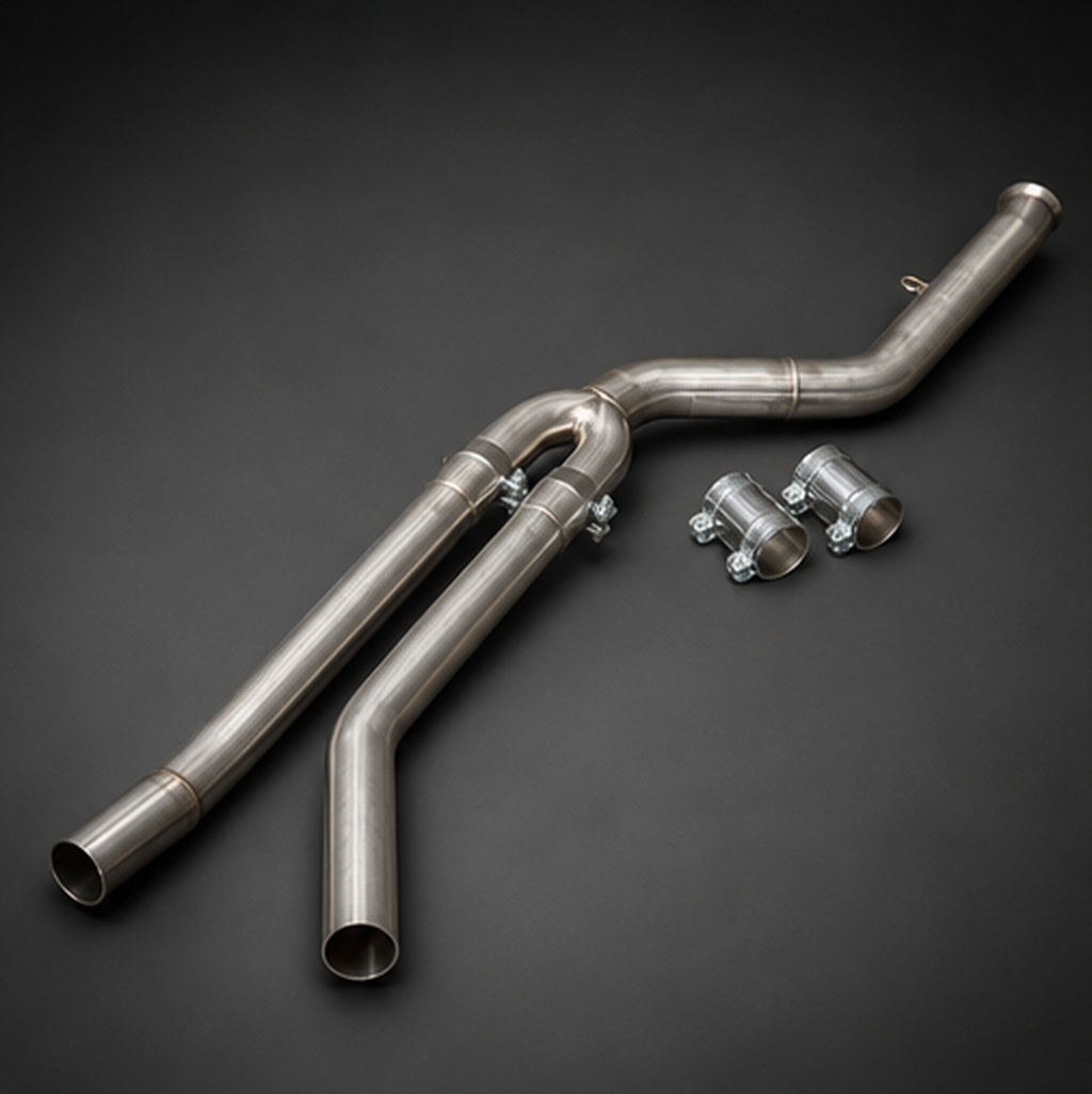 VCTR Performance BMW M340i/M440i G20/G22 B58 Round-Flange Mid Pipe – front three-quarter view