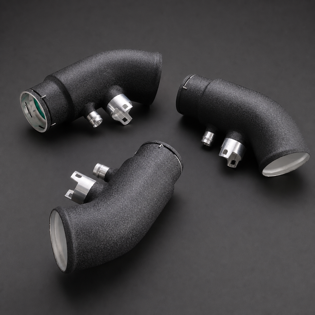 VCTR Performance BMW F-Series B48 Aluminium Turbo Inlet Pipe – elevated top view