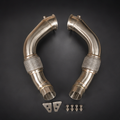 VCTR Performance BMW M5/M6 F10/F13 S63 304 Stainless Steel Downpipes – front three-quarter view