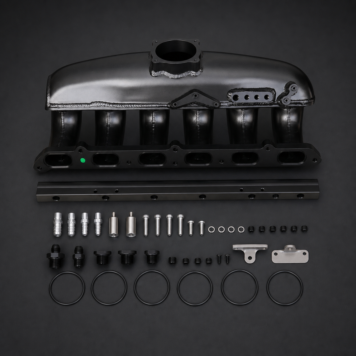 VCTR Performance BMW N54/N55 Port-Injection Intake Manifold – elevated top view