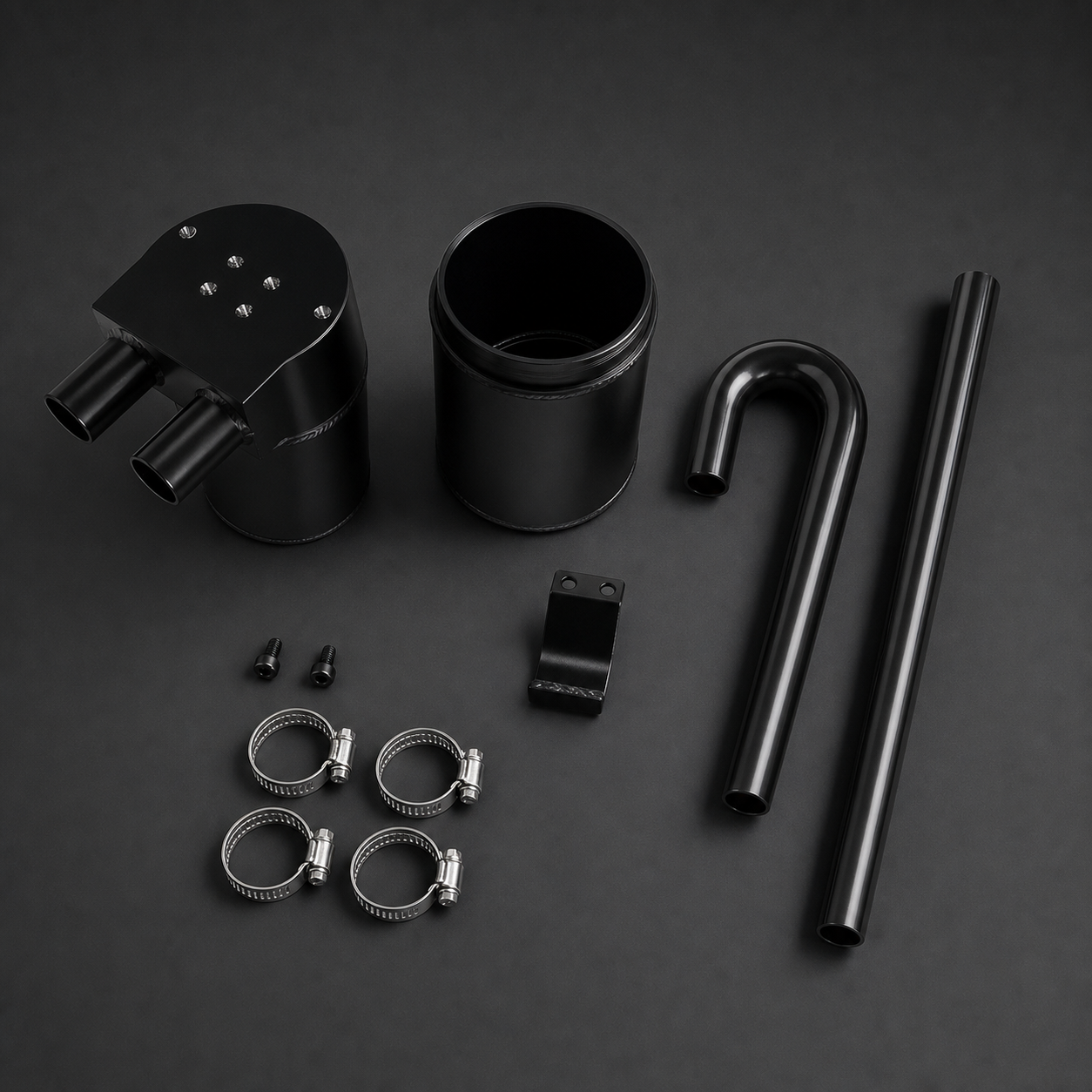 VCTR Performance BMW 135i/335i/535i N54 Dual-Baffle Oil Catch Can – side three-quarter view