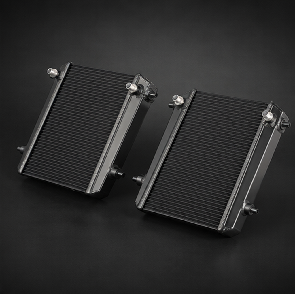 VCTR Performance BMW M2/M3/M4 G87/G80/G82 S58 Auxiliary Radiator – side three-quarter view