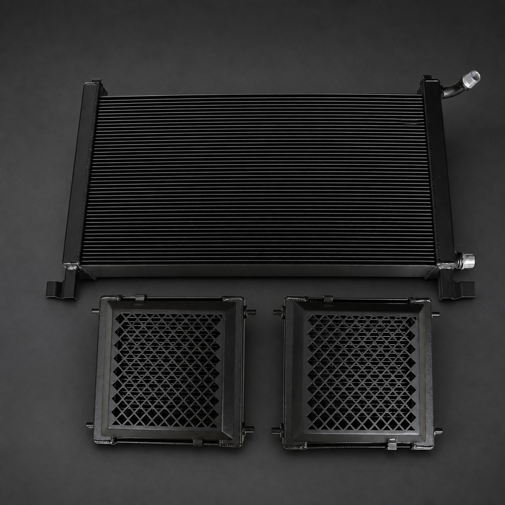 VCTR Performance BMW M5/M8 F90/F9X S63 Radiator – front three-quarter view