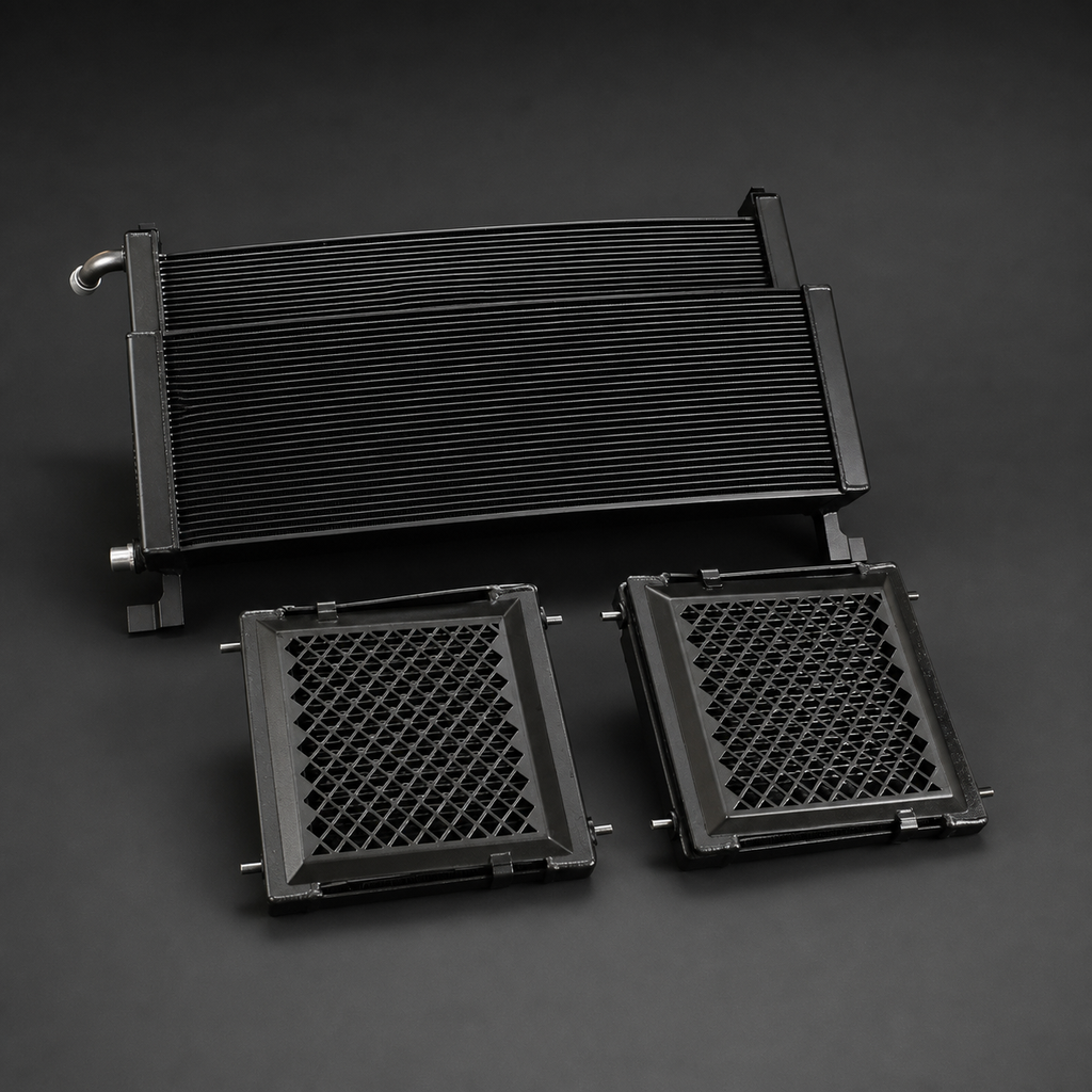 VCTR Performance BMW M5/M8 F90/F9X S63 Radiator – side three-quarter view