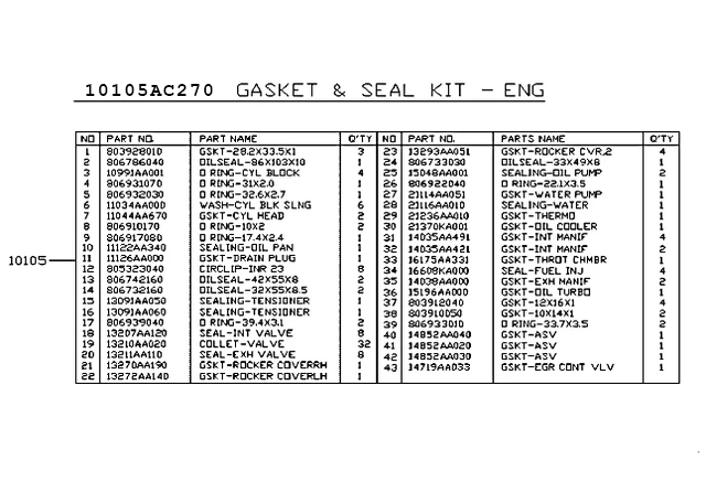 Subaru OEM Complete Gasket Kit image 2