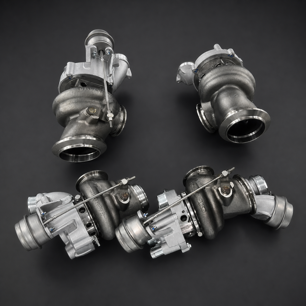 VCTR Performance Mercedes-AMG E63 W213 Billet-Wheel Turbochargers – front three-quarter view