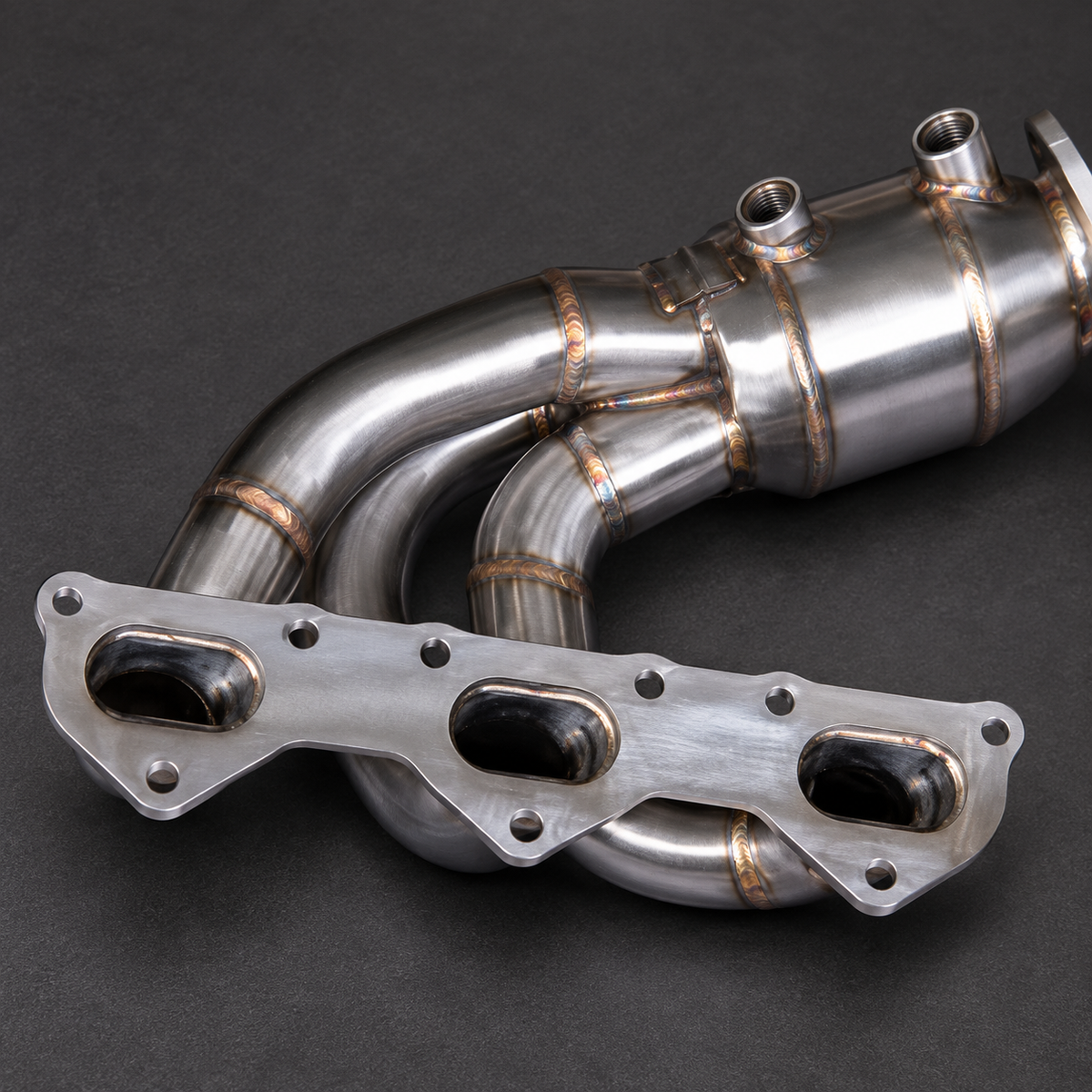 VCTR Performance Porsche 718 GT4/GTS Catted Exhaust Headers — 2020–2022 — view 3