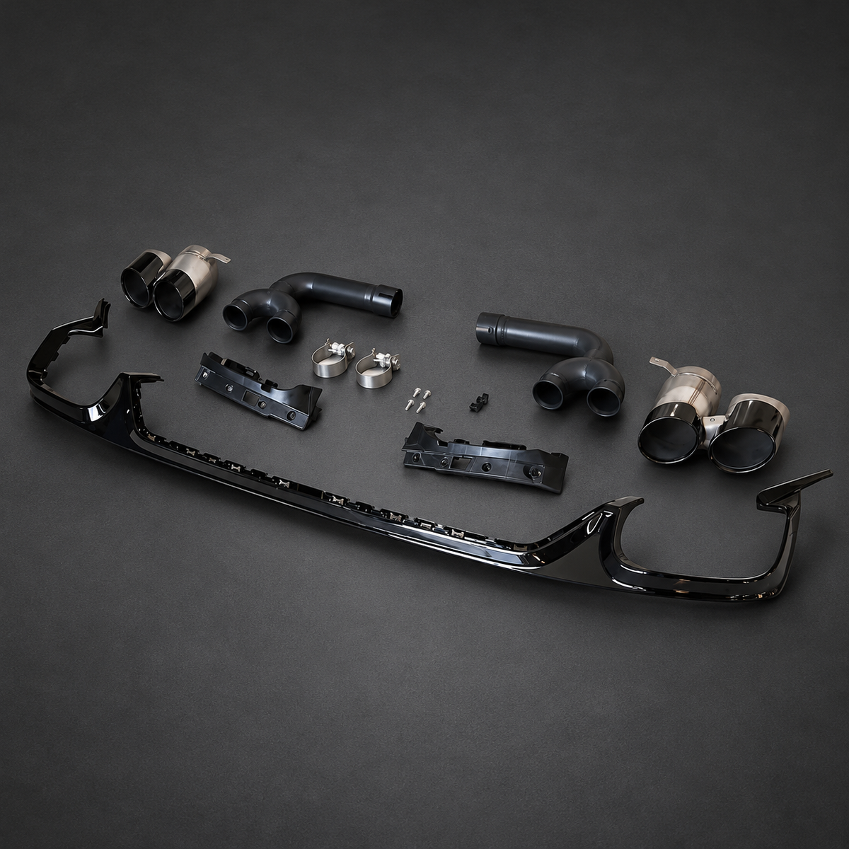 VCTR Performance Audi Q8 Rear Bumper — Black Exhaust Tips — view 1