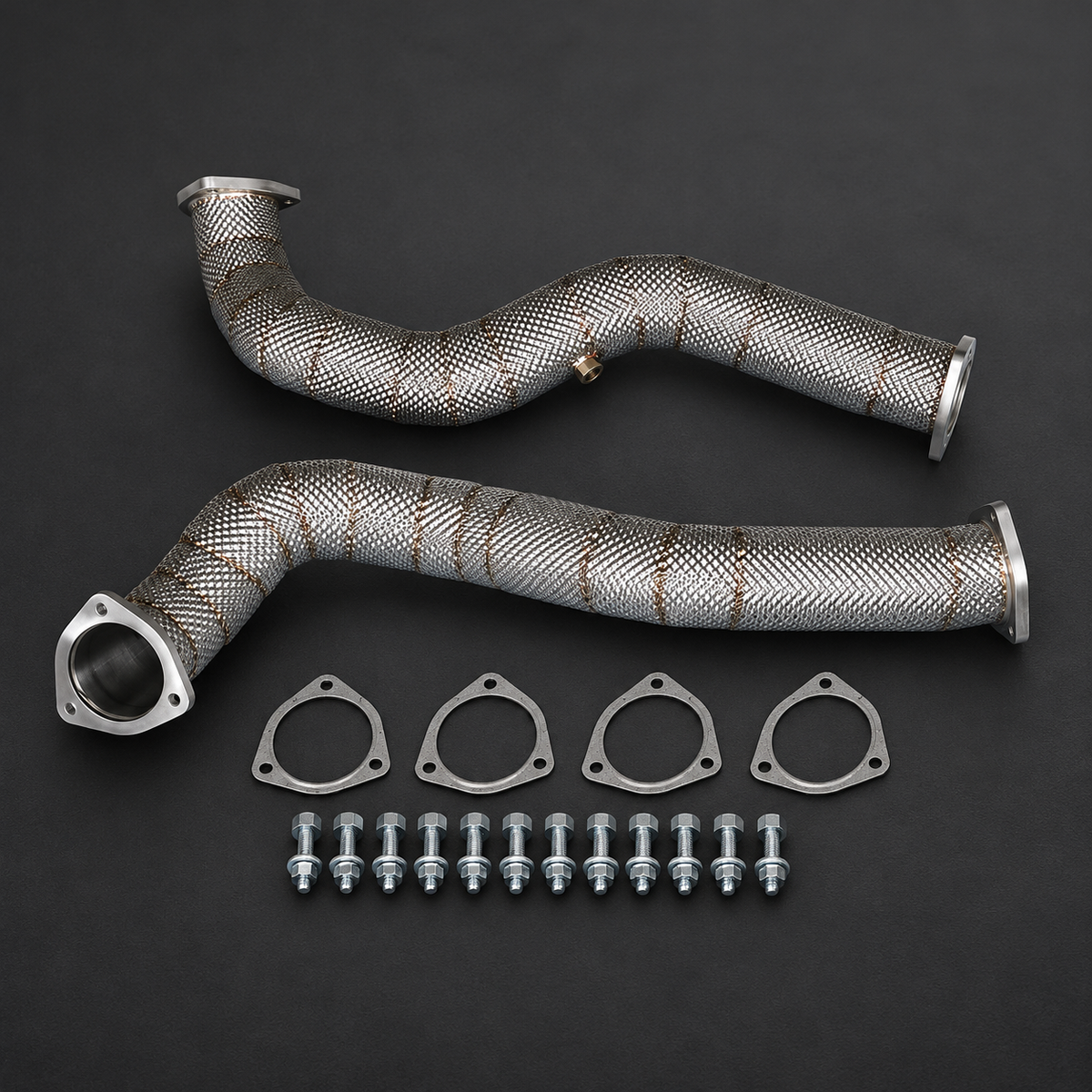 VCTR Performance Porsche 718 GT4 RS 4.0L Downpipe Kit — Heat Shield — view 1