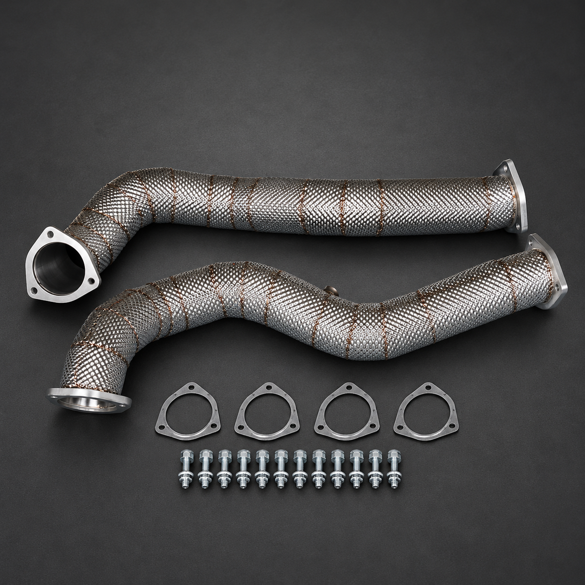 VCTR Performance Porsche 718 GT4 RS 4.0L Downpipe Kit — Heat Shield — view 2