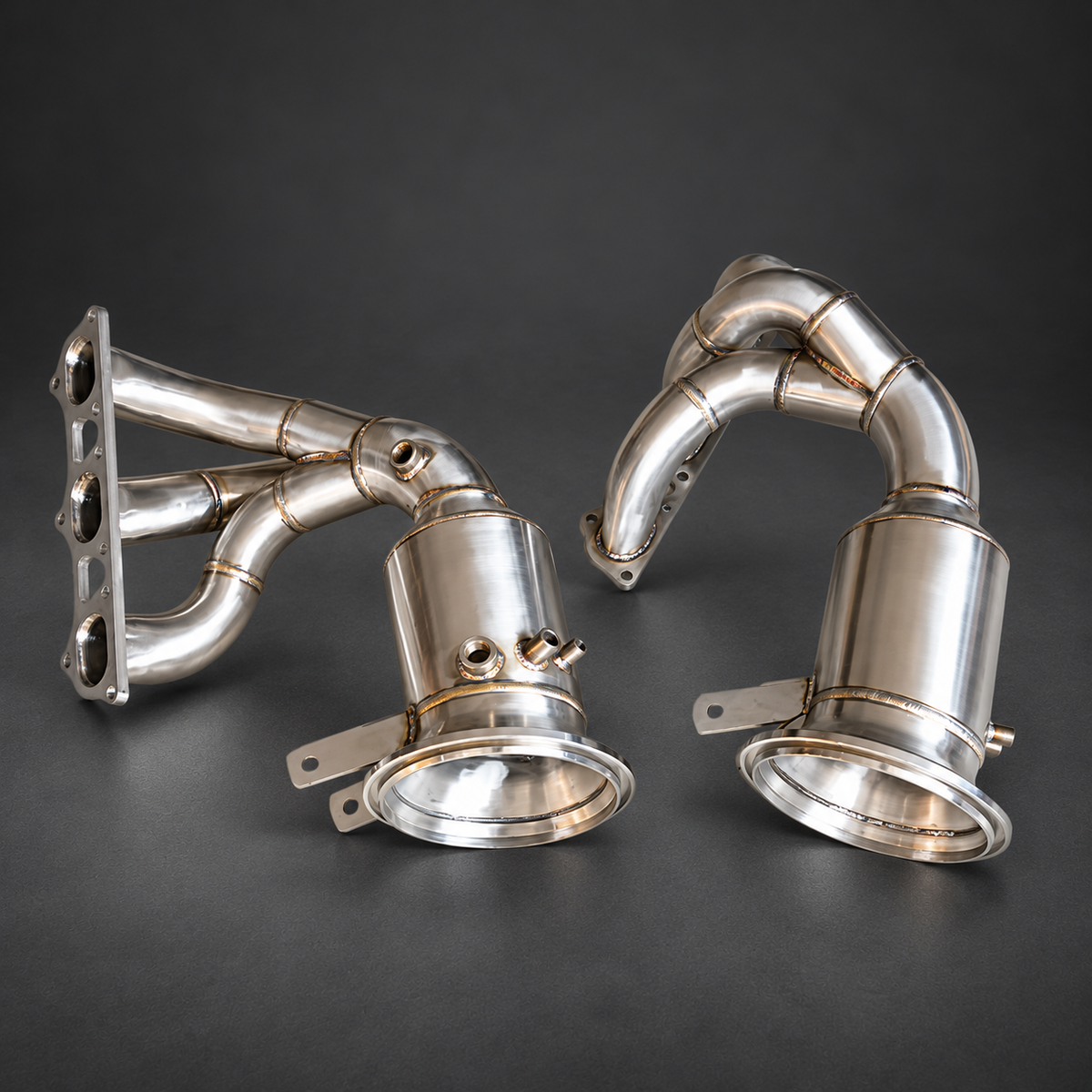 VCTR Performance Porsche 911 GT3 992 4.0L Catted Exhaust Headers — studio view 3