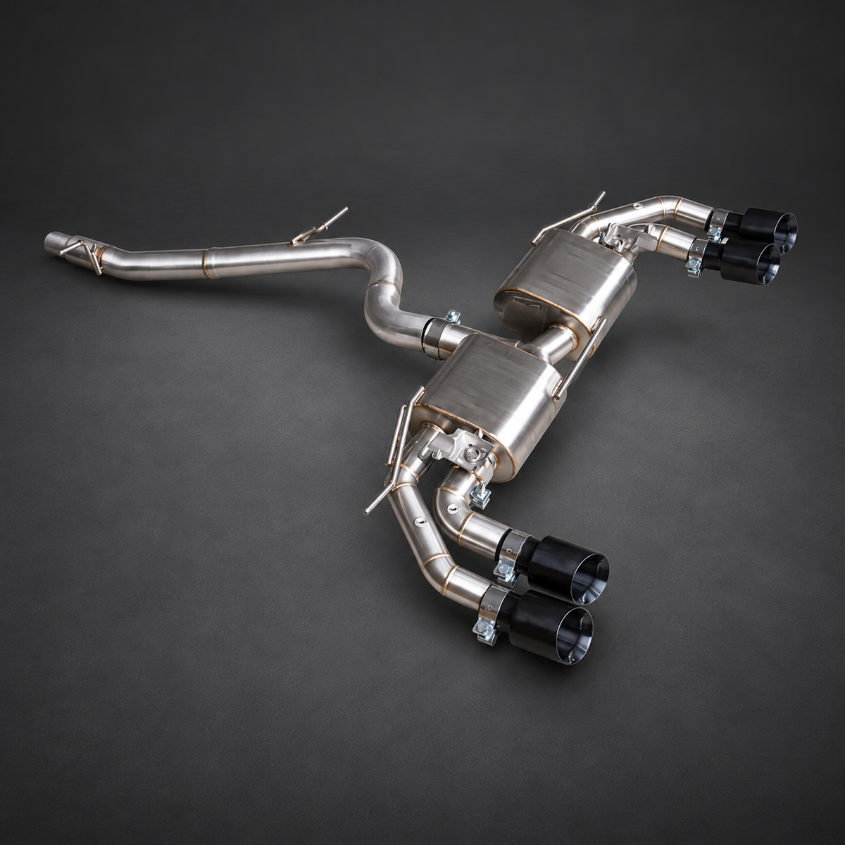 VCTR Performance VW Golf R MK7/MK7.5 Exhaust System — studio view 2